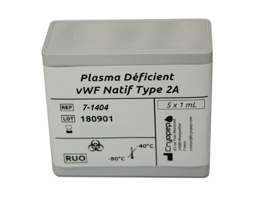 Deficient Human Plasma in Native VWF (VWD Type 2A)