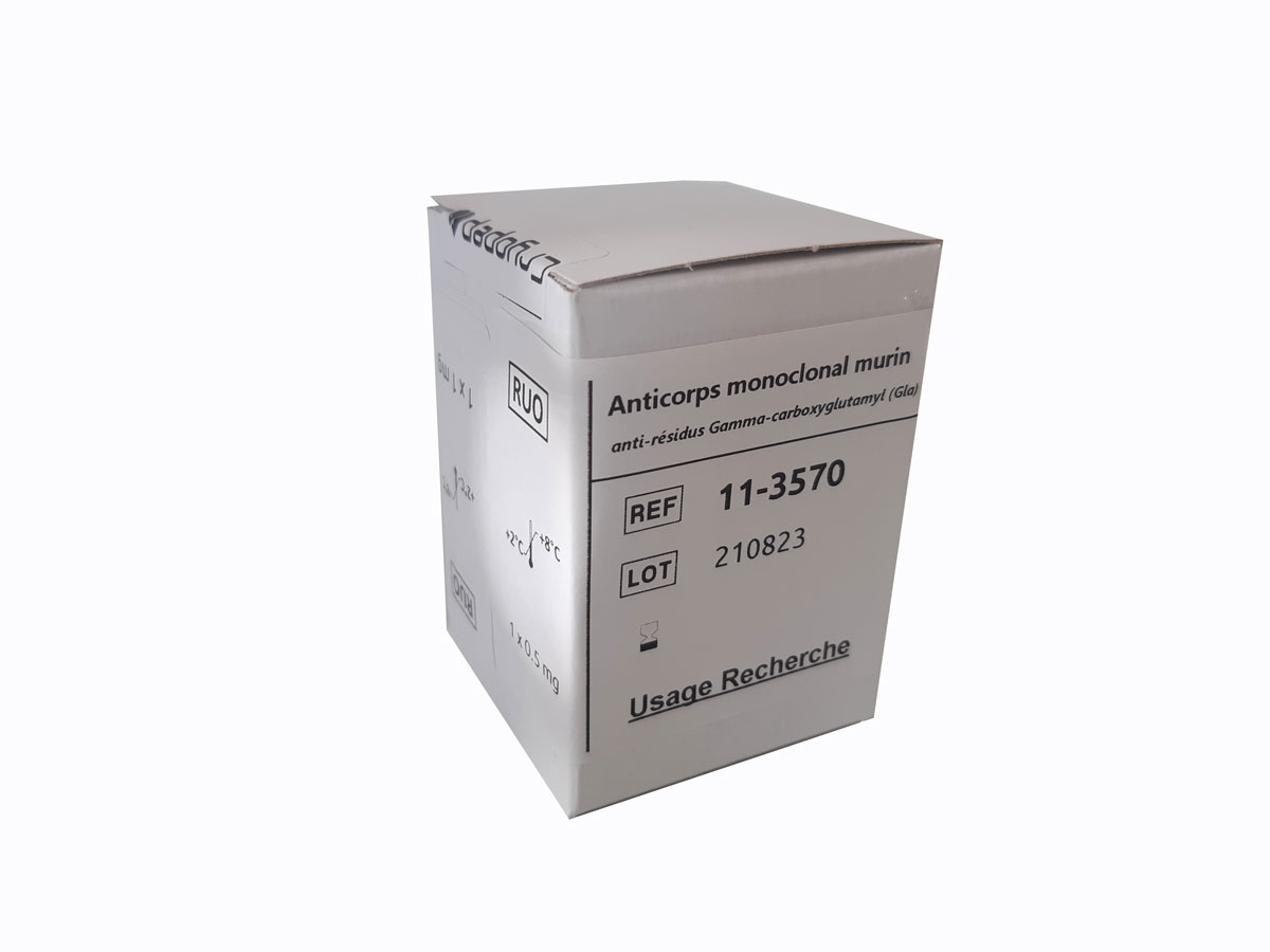 Murine monoclonal antibody anti-gamma-carboxyglutamyl (Gla) residues