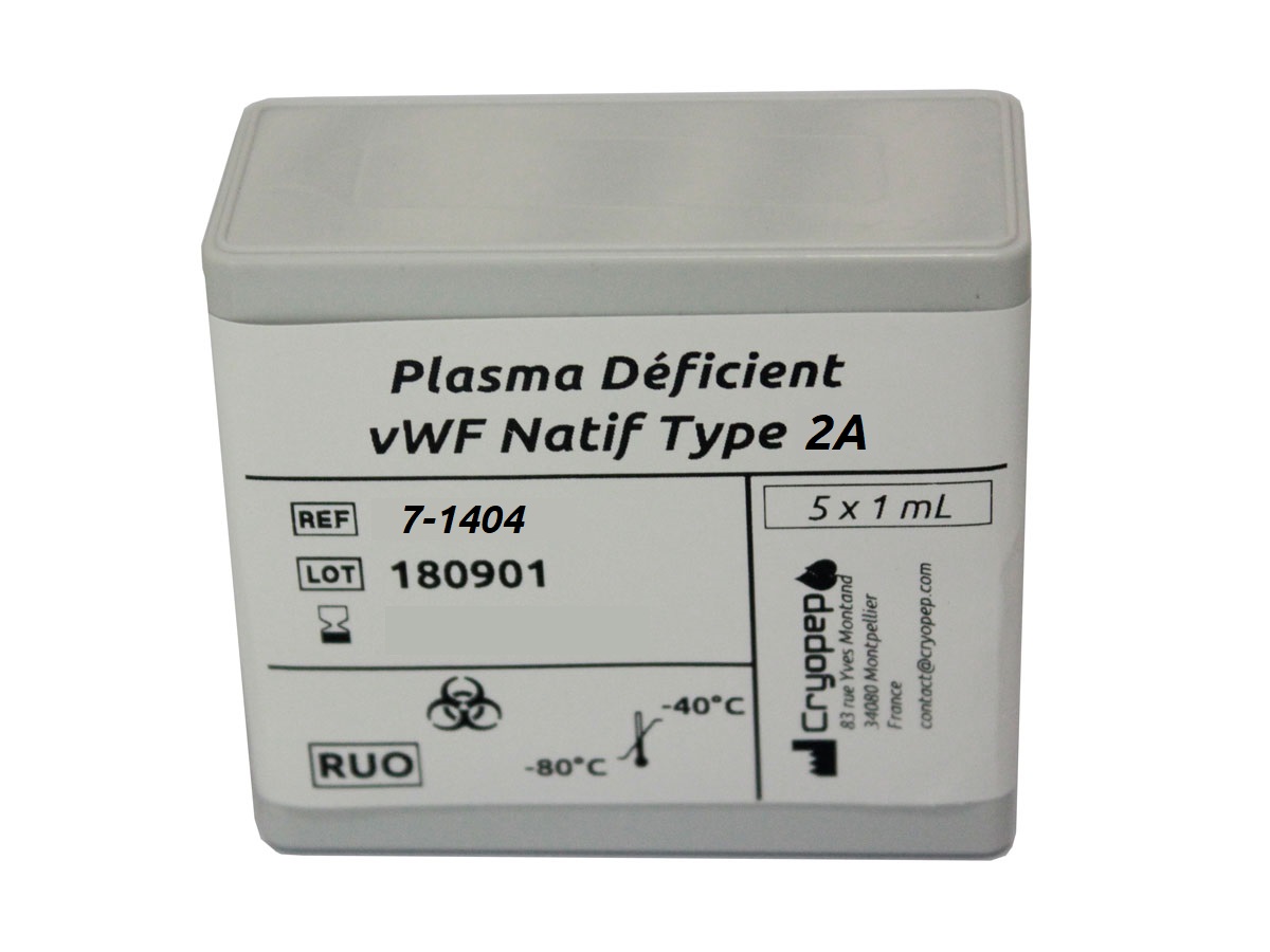 Deficient Human Plasma in Native VWF (VWD Type 2A)