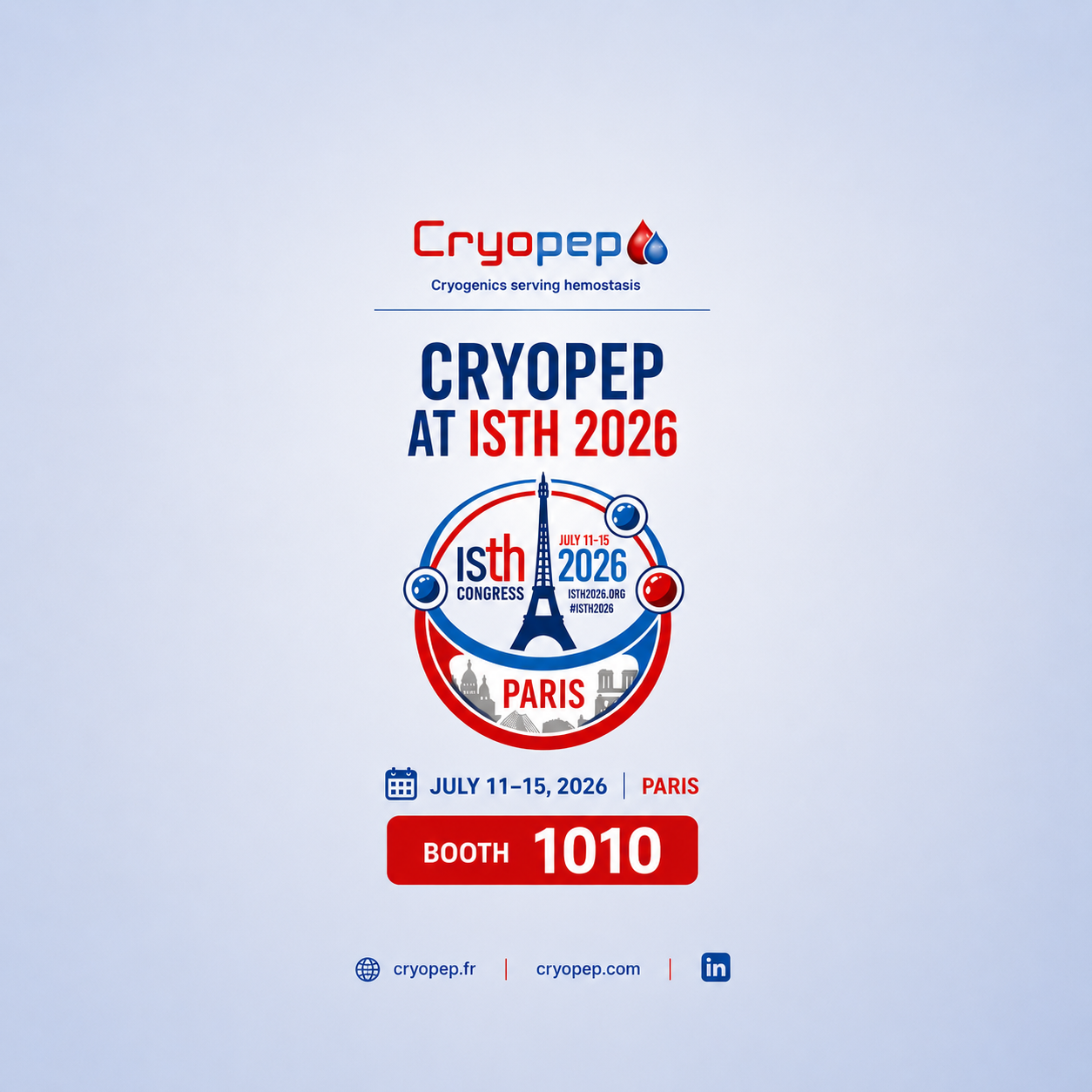Cryopep at ISTH 2026 in Paris 1 Cryopep ISTH